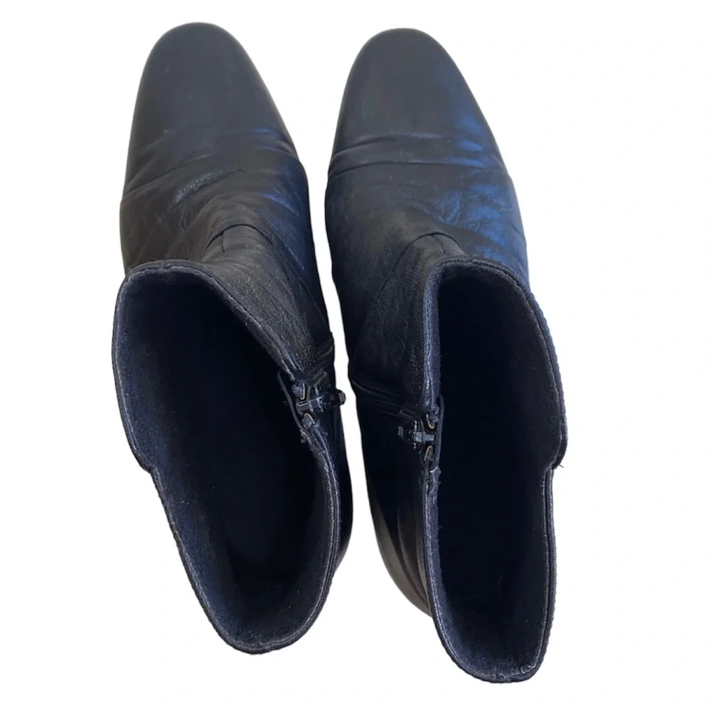 Munro American Black Zip up Bootie Faith Black Kid Size 9.5 Wide - Picture 6 of 11